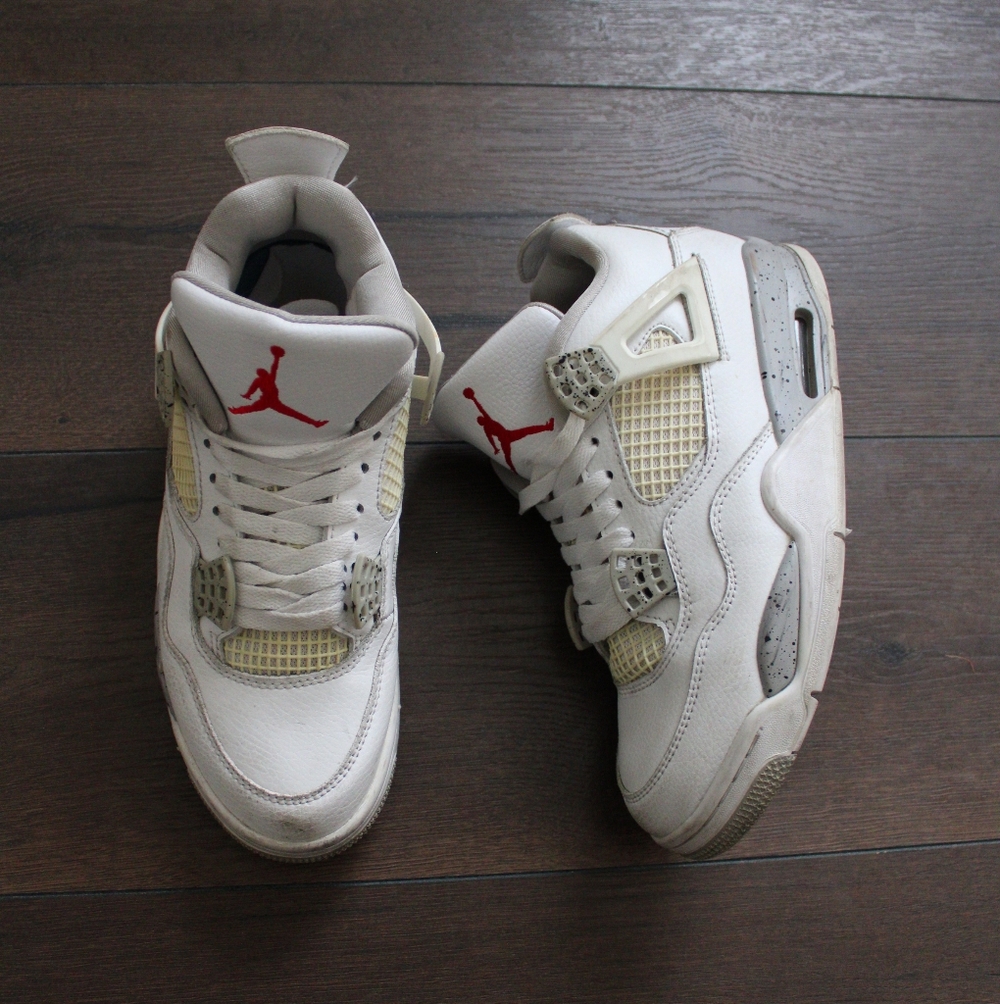 White and Red Jordan Basketball Sneakers - Jump Style